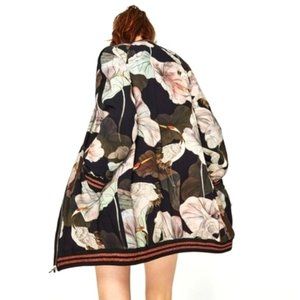 Zara | Floral Crane Bomer Jacket S/M